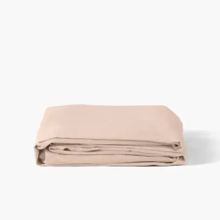 Draps Housse|Carré Blanc Drap housse satin de coton uni Prestige nacre