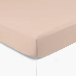 Draps Housse|Carré Blanc Drap housse satin de coton uni Prestige nacre