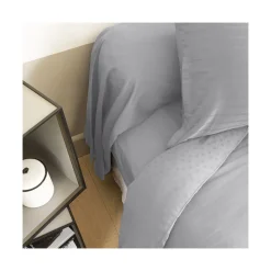 Draps Housse|Carré Blanc Drap housse satin de coton uni Prestige tourterelle