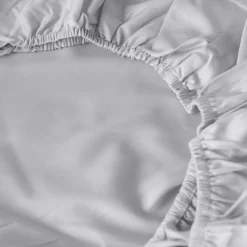 Draps Housse|Carré Blanc Drap housse satin de coton uni Prestige tourterelle