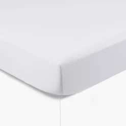 Draps Housse|Carré Blanc Drap housse satin de coton uni Prestige blanc