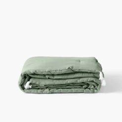 Plaids Et Couvre-lits|Plaids|Carré Blanc Edredon lin et coton lavé Songe eucalyptus