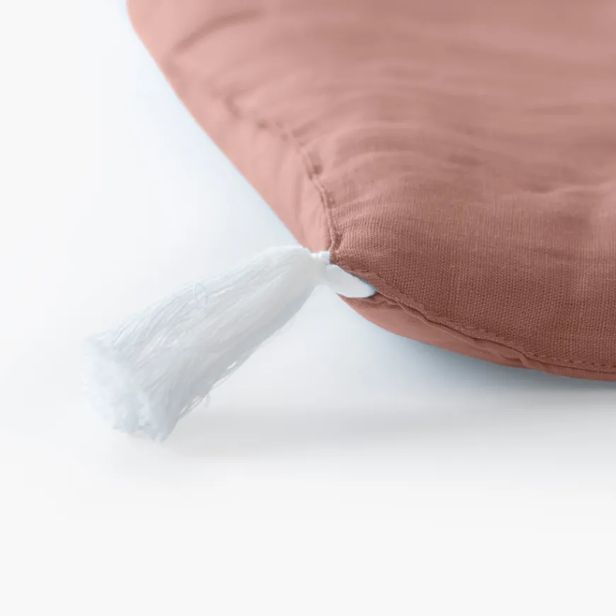 Plaids Et Couvre-lits|Plaids|Carré Blanc Edredon lin et coton lavé Songe rose cendré