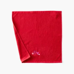 Torchons & Essuie-mains|Carré Blanc Essuie mains coton Aime rouge
