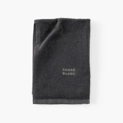 Torchons & Essuie-mains|Coffrets Cadeaux|Carré Blanc Essuie mains coton Signature charbon