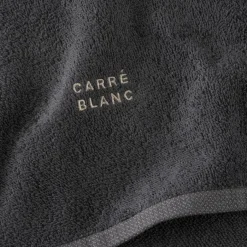Torchons & Essuie-mains|Coffrets Cadeaux|Carré Blanc Essuie mains coton Signature charbon