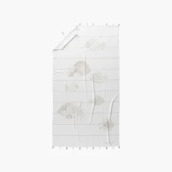 La Plage|Carré Blanc Fouta coton Amorgos