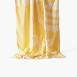 La Plage|Carré Blanc Fouta coton Laplaya jaune
