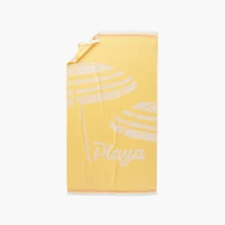 La Plage|Carré Blanc Fouta coton Laplaya jaune