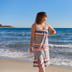 La Plage|Carré Blanc Fouta coton Naval