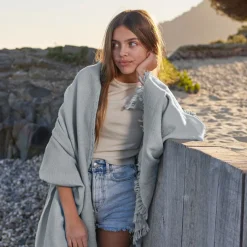 La Plage|Carré Blanc Fouta coton Pyla glacier