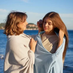 La Plage|Carré Blanc Fouta coton Pyla lin