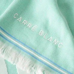 La Plage|Carré Blanc Fouta coton Sea menthe