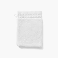 Gants De Toilette|Carré Blanc Gant de toilette bouclette de coton biologique Source blanc