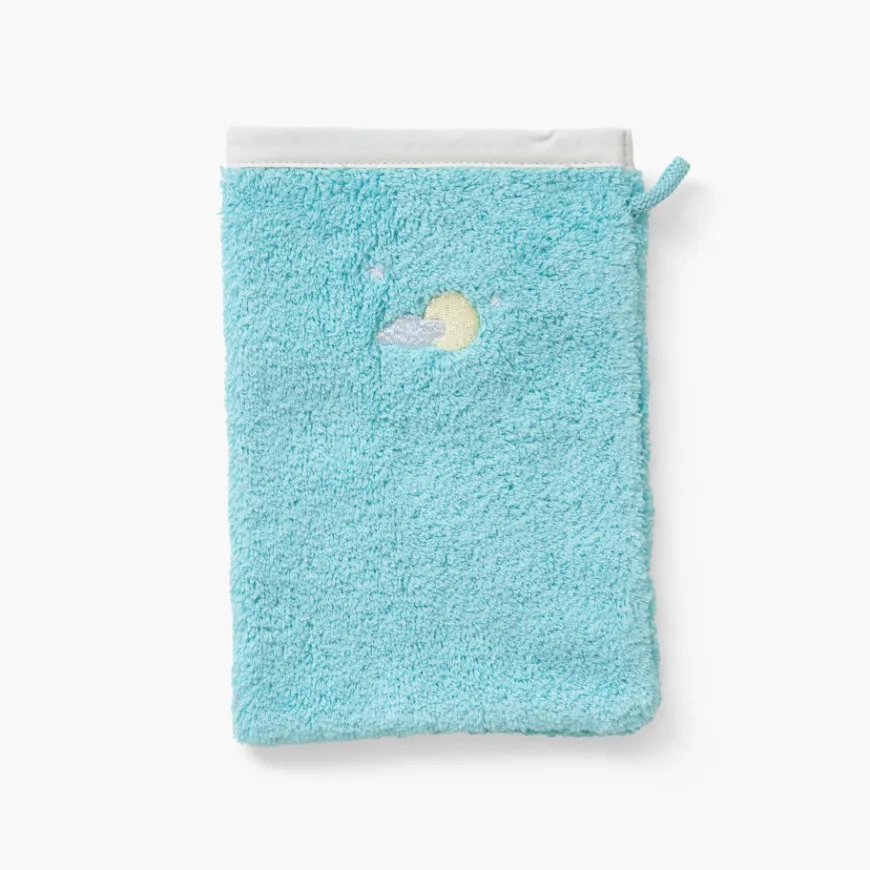 Gants De Toilette|Carré Blanc Gant de toilette coton Atlantis lagon