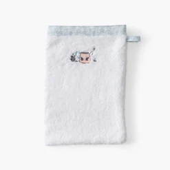 Gants De Toilette|Carré Blanc Gant de toilette coton bio Jardine blanc