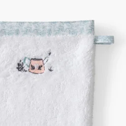 Gants De Toilette|Carré Blanc Gant de toilette coton bio Jardine blanc