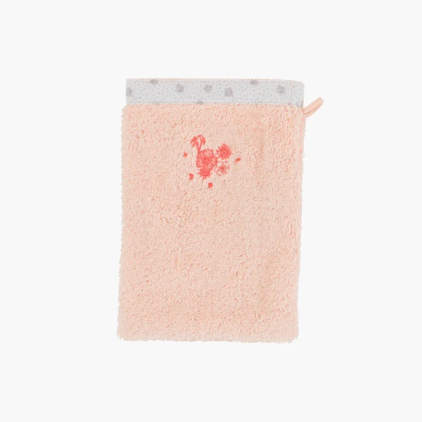 Gants De Toilette|Carré Blanc Gant de toilette coton biologique Devine blush