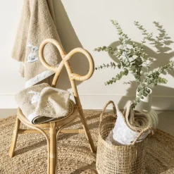 Gants De Toilette|Nouveautés Bébénew|Carré Blanc Gant de toilette coton bio Merveille beige