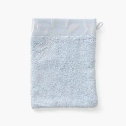 Gants De Toilette|Carré Blanc Gant de toilette coton et viscose de bambou Equinoxe bleu givre