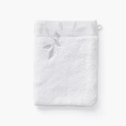 Gants De Toilette|Carré Blanc Gant de toilette coton et viscose de bambou Equinoxe neige