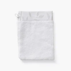 Gants De Toilette|Carré Blanc Gant de toilette coton et viscose de bambou Equinoxe neige