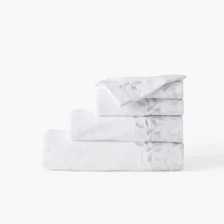 Gants De Toilette|Carré Blanc Gant de toilette coton et viscose de bambou Equinoxe neige