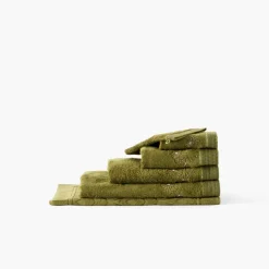 Gants De Toilette|Carré Blanc Gant de toilette coton et viscose de bambou Silvalys vert mousse