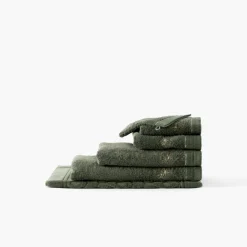 Gants De Toilette|Carré Blanc Gant de toilette coton et viscose de bambou Silvalys vert forêt