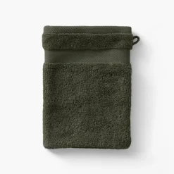 Gants De Toilette|Carré Blanc Gant de toilette coton Lola II vert kaki