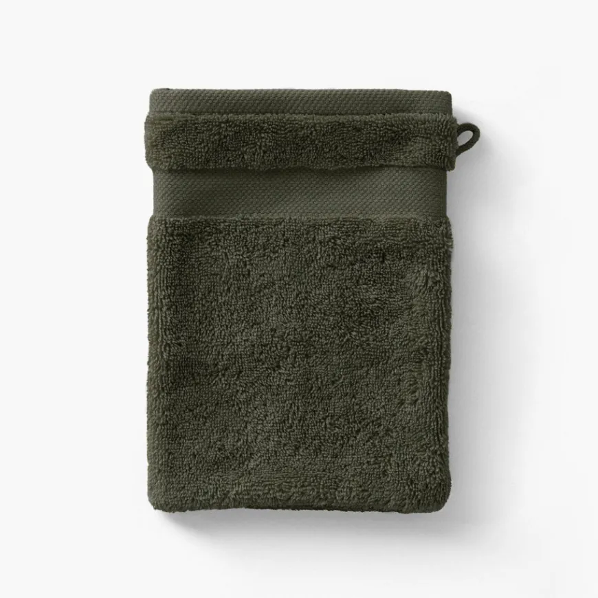 Gants De Toilette|Carré Blanc Gant de toilette coton Lola II vert kaki