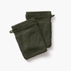 Gants De Toilette|Carré Blanc Gant de toilette coton Lola II vert kaki