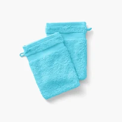 Gants De Toilette|Carré Blanc Gant de toilette coton Lola II turquoise