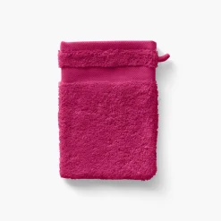 Gants De Toilette|Carré Blanc Gant de toilette coton Lola II framboise