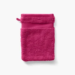 Gants De Toilette|Carré Blanc Gant de toilette coton Lola II framboise