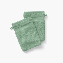 Gants De Toilette|Carré Blanc Gant de toilette coton Lola II sauge