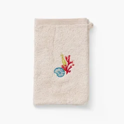 Gants De Toilette|Carré Blanc Gant de toilette coton Récif sable