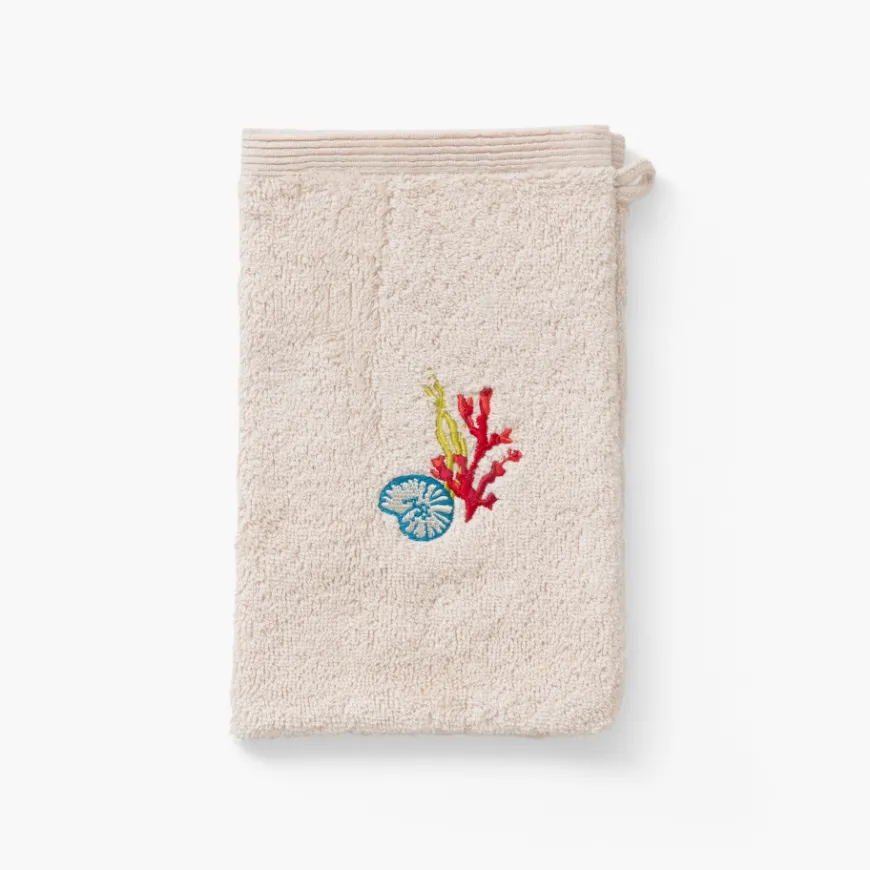 Gants De Toilette|Carré Blanc Gant de toilette coton Récif sable