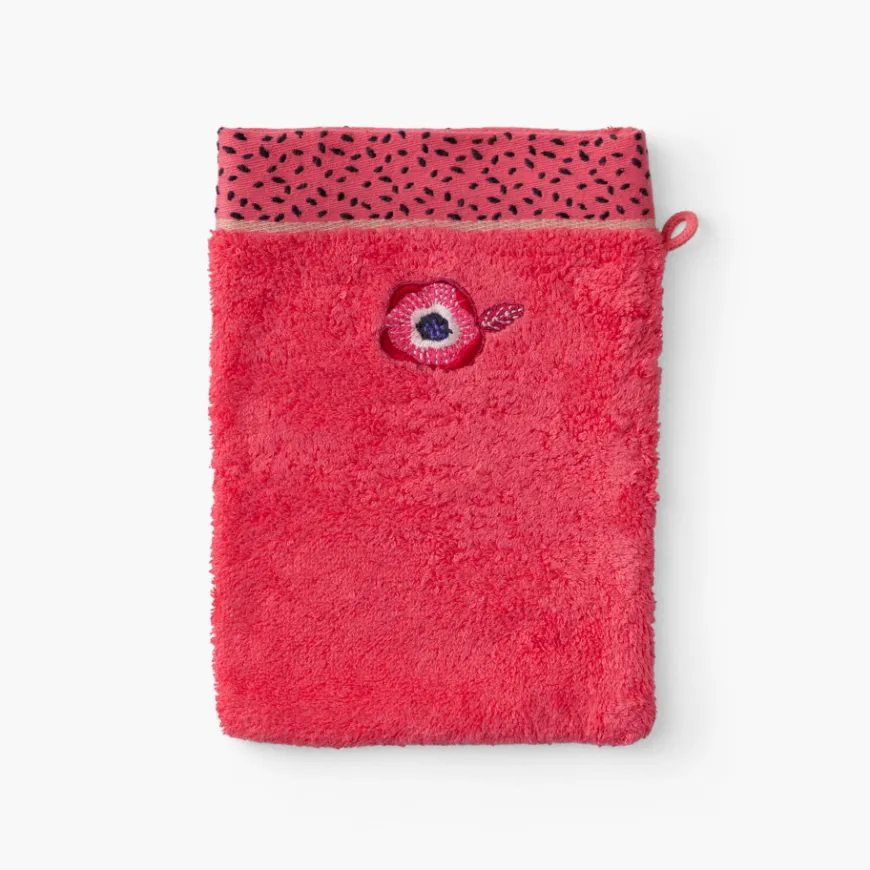 Gants De Toilette|Carré Blanc Gant de toilette coton Rosella coquelicot