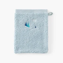 Gants De Toilette|Nouveautés Bébénew|Carré Blanc Gant de toilette phosphorescent coton Stellaire bleu banquise