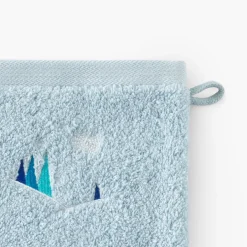 Gants De Toilette|Nouveautés Bébénew|Carré Blanc Gant de toilette phosphorescent coton Stellaire bleu banquise