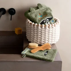 Gants De Toilette|Carré Blanc Gant de toilette Playful kaki
