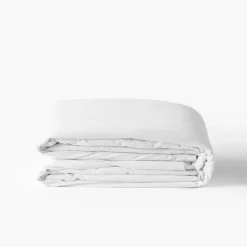 Housses De Couette|Carré Blanc Housse de couette coton lavé biologique Souffle blanc