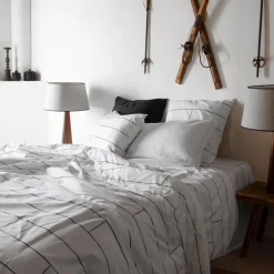 Housses De Couette|Carré Blanc Housse de couette coton réversible Elaphe