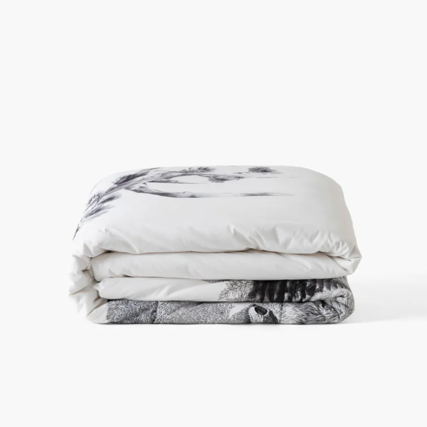 Housses De Couette|Carré Blanc Housse de couette coton réversible Elaphe