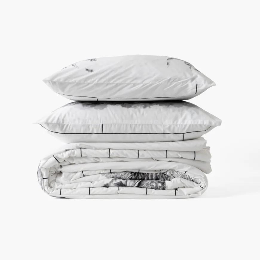 Housses De Couette|Carré Blanc Housse de couette coton réversible Elaphe