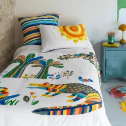 Linge De Litbio|Housses De Couette|Carré Blanc Housse de couette enfant coton bio Pinata