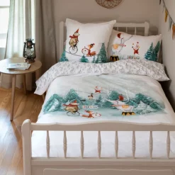 Linge De Litbio|Housses De Couette|Carré Blanc Housse de couette enfant pur coton Féeries