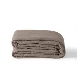 Housses De Couette|Carré Blanc Housse de couette enfant lin et coton lavé Songe taupe