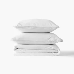 Linge De Litbio|Housses De Couette|Carré Blanc Housse de couette enfant coton lavé biologique Souffle blanc
